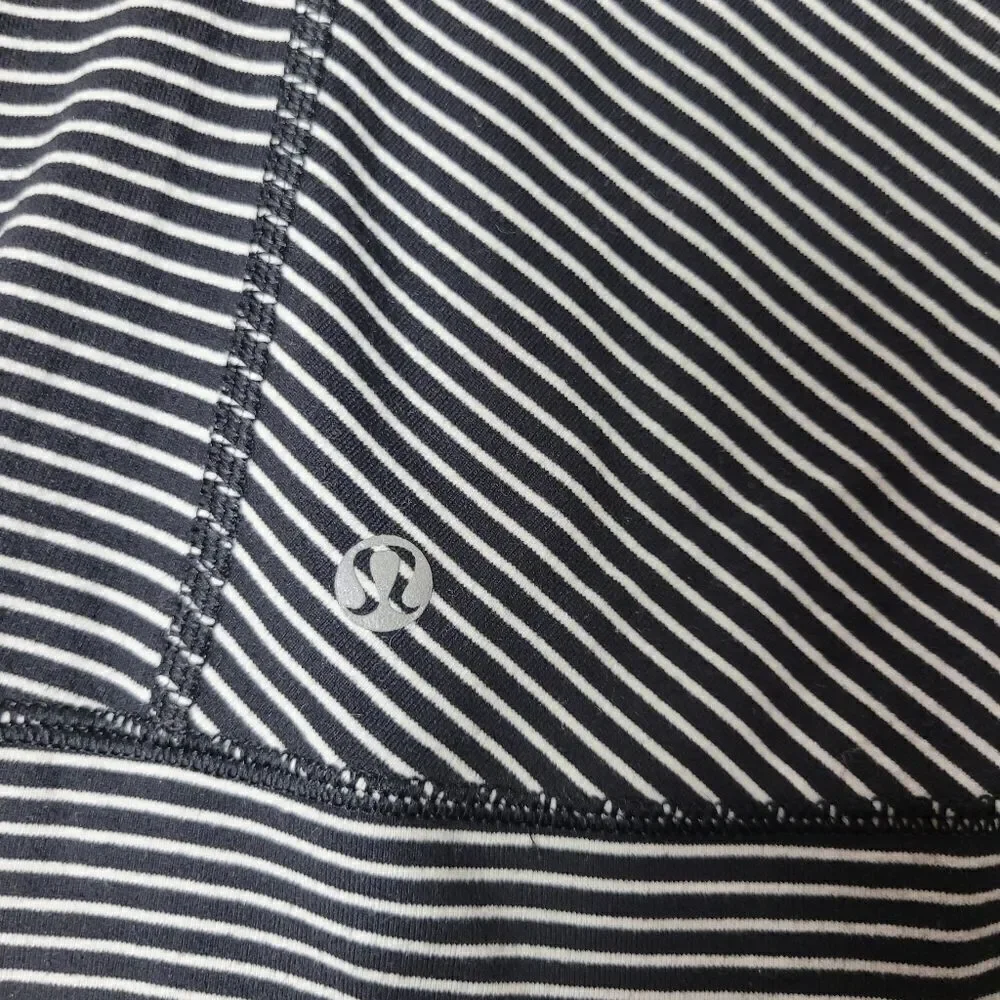 Lululemon Race Your Pace Womens Long Sleeve Size 6 Stripe Heathered Angel